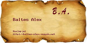 Baltes Alex névjegykártya