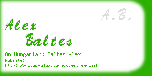 alex baltes business card